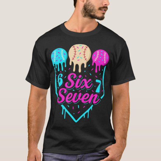 67 Ice Cream Baseball Drip Home Plate Six Seven 6  Tシャツ (正面)