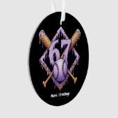 67 Ice Cream Drip Baseball Meme Funny Retro Sport  オーナメント (正面)