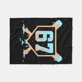 67 Ice Cream Drip Baseball Meme Funny Six Seven Ge フリースブランケット (正面(横))