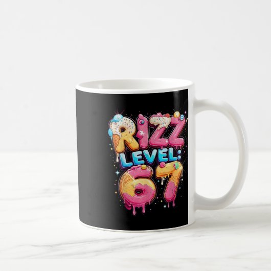 67 Ice Cream Drip Cool Meme Six Seven Gen Alpha Sl コーヒーマグカップ (右)