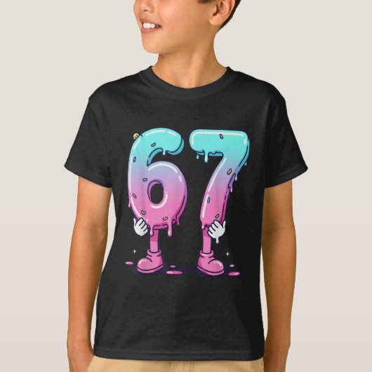 67 Ice Cream Drip (front) Six Seven Meme For Gen A Tシャツ (正面)