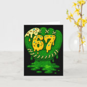 67 Ice Cream Drip Funny Six Seven Baseball  カード (黄色い花)