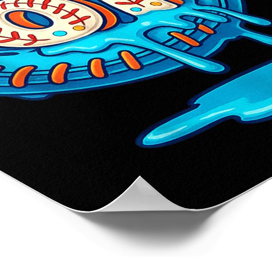 67 Ice Cream Drip Funny Six Seven Baseball  ポスター (角)