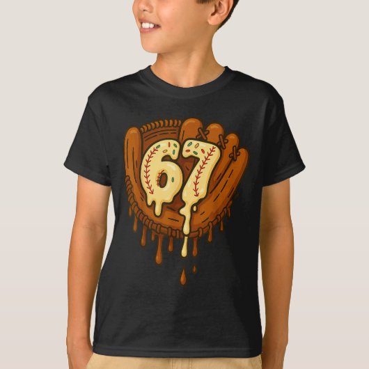 67 Ice Cream Drip Funny Six Seven Baseball  Tシャツ (正面)