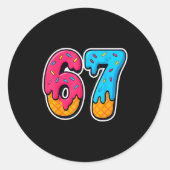 67 Ice Cream Drip Funny Six Seven Gen Alpha Meme S ラウンドシール (正面)