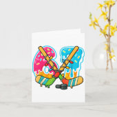 67 Ice Cream Drip Hockey Christmas Light  カード (黄色い花)