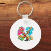 67 Ice Cream Drip Hockey Christmas Light  キーホルダー (正面)