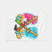 67 Ice Cream Drip Hockey Christmas Light  フリースブランケット (正面(横))