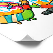 67 Ice Cream Drip Hockey Christmas Light  ポスター (角)