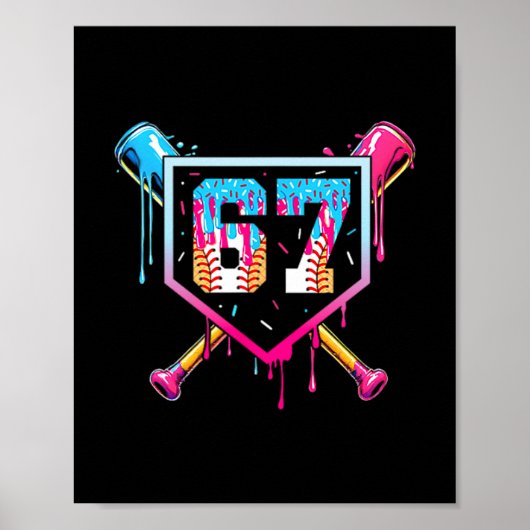 67 Ice Cream Drip Meme Funny Six Seven Gen Alpha ( ポスター (正面)