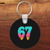 67 Ice Cream Drip Meme Funny Six Seven Gen Alpha S キーホルダー (正面)