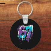 67 Ice Cream Drip Meme Funny Six Seven Gen Alpha S キーホルダー (正面)