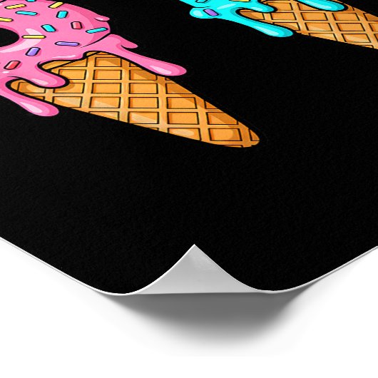 67 Ice Cream Drip Meme Funny Six Seven Gen Alpha S ポスター (角)