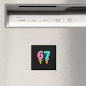 67 Ice Cream Drip Meme Funny Six Seven Gen Alpha S マグネット (インサイチュ (食洗機))