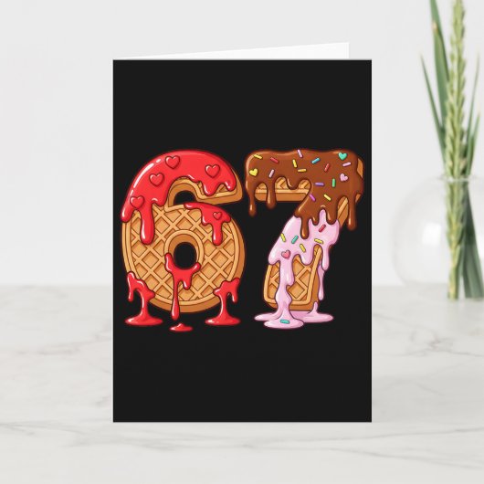 67 Ice Cream Drip Meme Funny Six Seven Valentine D カード (正面)