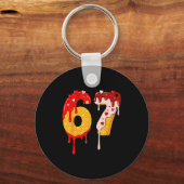 67 Ice Cream Drip Meme Funny Six Seven Valentine D キーホルダー (正面)