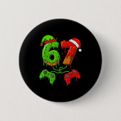 67 Ice Cream Drip Meme Gamer Six Seven Christmas B 缶バッジ (正面)