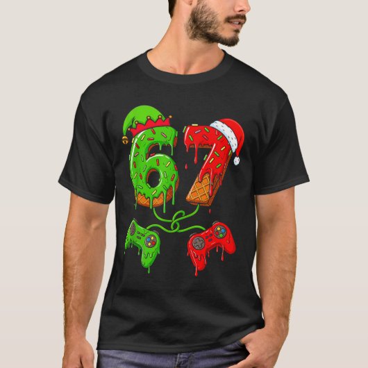 67 Ice Cream Drip Meme Gamer Six Seven Christmas B Tシャツ (正面)