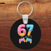 67 Ice Cream Drip Meme Gamer Six Seven Gen Alpha S キーホルダー (正面)