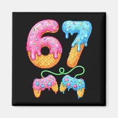 67 Ice Cream Drip Meme Gamer Six Seven Gen Alpha S マグネット (正面)