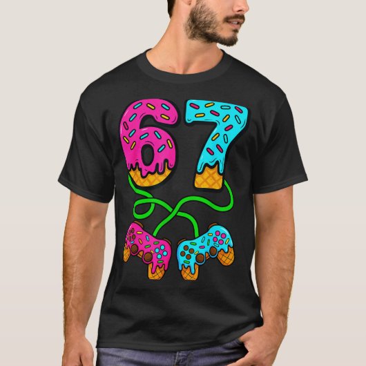 67 Ice Cream Drip Meme Gamer Six Seven Gen Alpha S Tシャツ (正面)