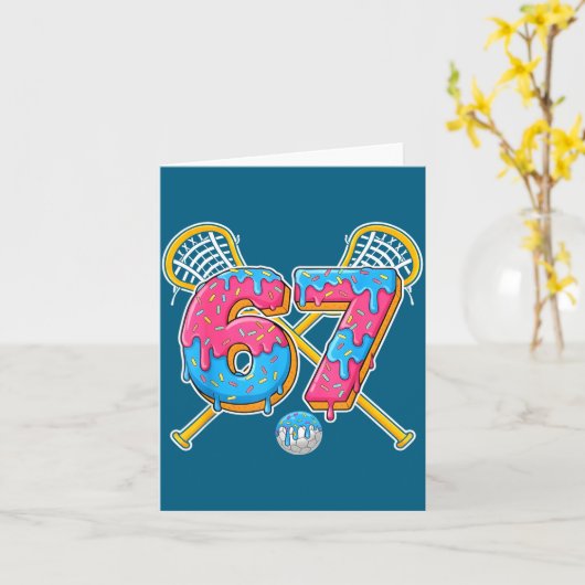 67 Ice Cream Drip Meme Gen Alpha Slang Lacrosse Sr カード (黄色い花)