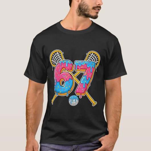 67 Ice Cream Drip Meme Gen Alpha Slang Lacrosse Sr Tシャツ (正面)