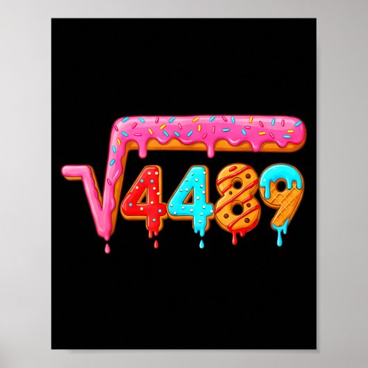 67 Ice Cream Drip Meme Math Teacher School Square  ポスター (正面)