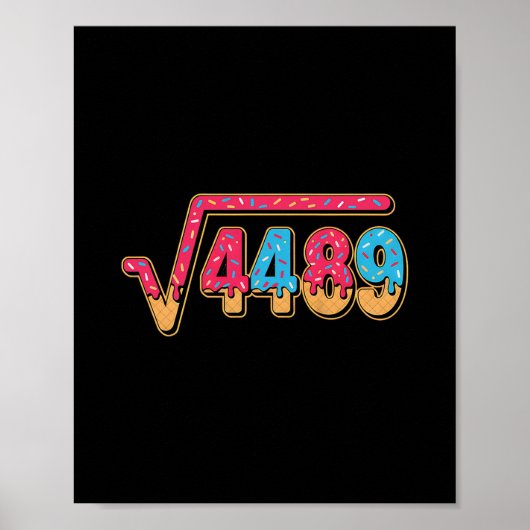 67 Ice Cream Drip Meme Math Teacher School Square  ポスター (正面)