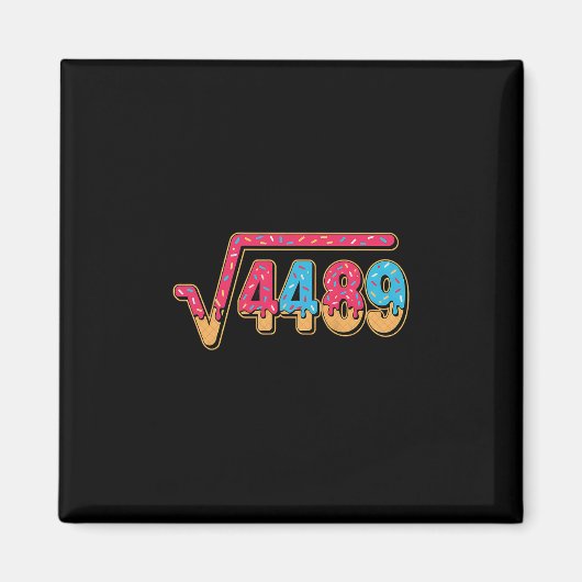 67 Ice Cream Drip Meme Math Teacher School Square  マグネット (正面)