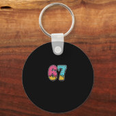 67 Ice Cream Drip Meme Six Seven Funny Gen Alpha D キーホルダー (正面)