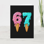 67 Ice Cream Drip Meme Six Seven Gen Alpha Slang カード (正面)