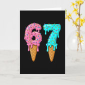 67 Ice Cream Drip Meme Six Seven Gen Alpha Slang  カード (黄色い花)
