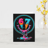 67 Ice Cream Drip Number 67 Player 67th Birthday  カード (黄色い花)