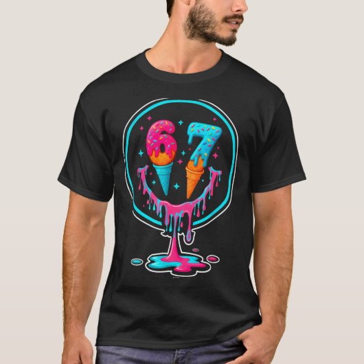 67 Ice Cream Drip Number 67 Player 67th Birthday  Tシャツ (正面)