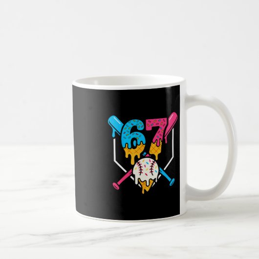 67 Ice Cream Drip Sell Meme Six Seven Gen Alpha Sl コーヒーマグカップ (右)
