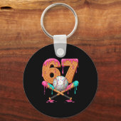 67 Ice Cream Drip Sell Number 67 Player 67th Birth キーホルダー (正面)