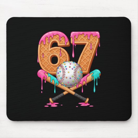 67 Ice Cream Drip Sell Number 67 Player 67th Birth マウスパッド (正面)