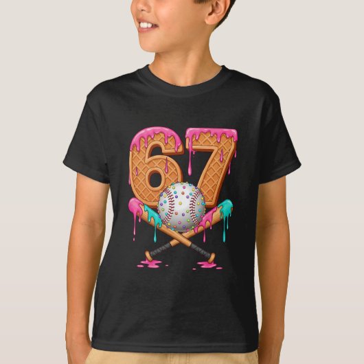 67 Ice Cream Drip Sell Number 67 Player 67th Birth Tシャツ (正面)