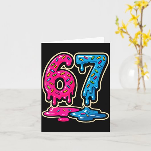 67 Ice Cream Meme Six Seven  カード (黄色い花)