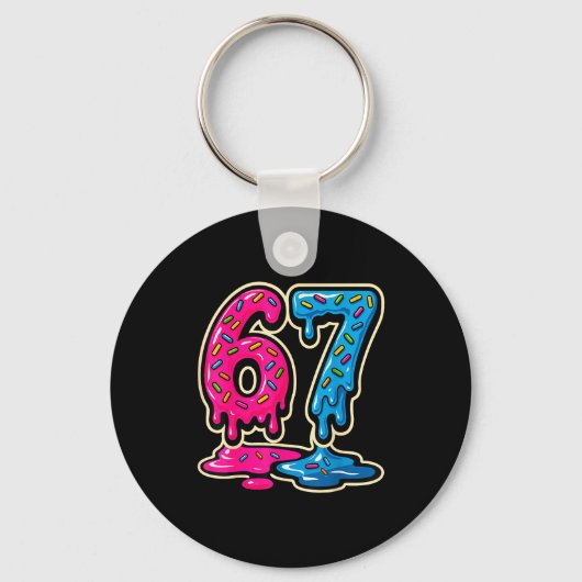 67 Ice Cream Meme Six Seven  キーホルダー (正面)