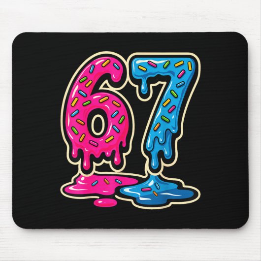 67 Ice Cream Meme Six Seven  マウスパッド (正面)