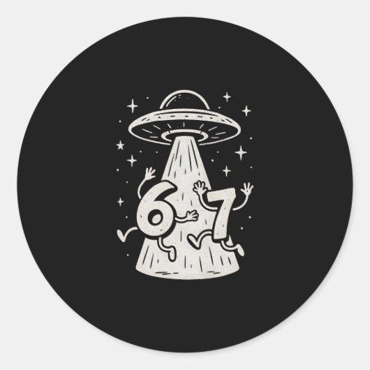 67 Internet Meme Ufo Six Seven Viral Trend Gen Alp ラウンドシール (正面)