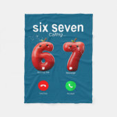 67 Is Calling Funny Meme 67 Accept Silly Six Seven フリースブランケット (正面)