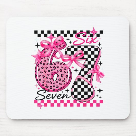 67 Leopard Checkered Six Seven Meme 6-7 Teachers  マウスパッド (正面)