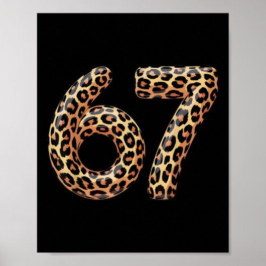 67 Leopard Meme Funny Six Seven Gen Alpha Slang Ch ポスター (正面)