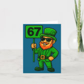 67 Leprechaun Six Seven Gen Meme Lucky Vibes St Pa カード (正面)