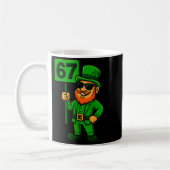 67 Leprechaun Six Seven Gen Meme Lucky Vibes St Pa コーヒーマグカップ (左)