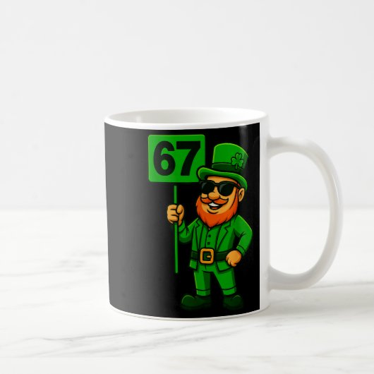 67 Leprechaun Six Seven Gen Meme Lucky Vibes St Pa コーヒーマグカップ (右)