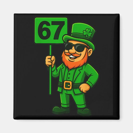 67 Leprechaun Six Seven Gen Meme Lucky Vibes St Pa マグネット (正面)